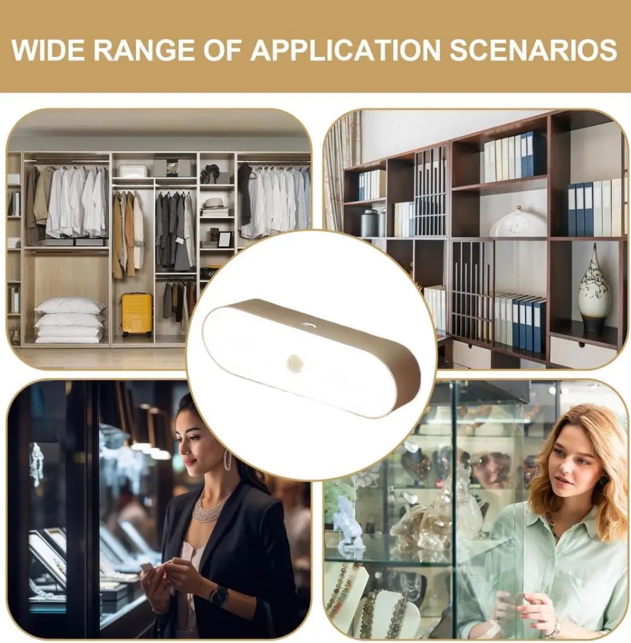 Motion Sensor Lights Indoor Automatic Light Sensor Motion Magnetic Lamp Wireless Nightlight For Kitchen Closet Staircase Home