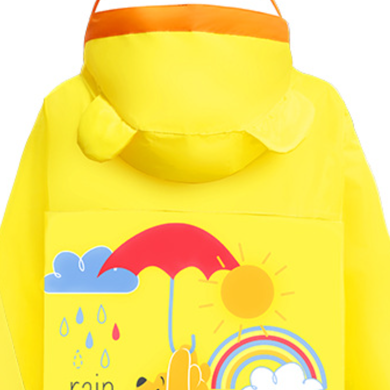 Disney primary school raincoat backpack is designed with a wide brim and reflective strips to ensure safe travel at night The large backpack position 