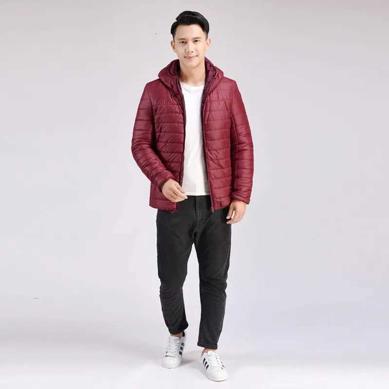 New Brand Autumn Winter Light Down Jacket Mens Fashion Hooded Short Large Ultra-thin Lightweight Youth Slim Coat Down Jackets W250722