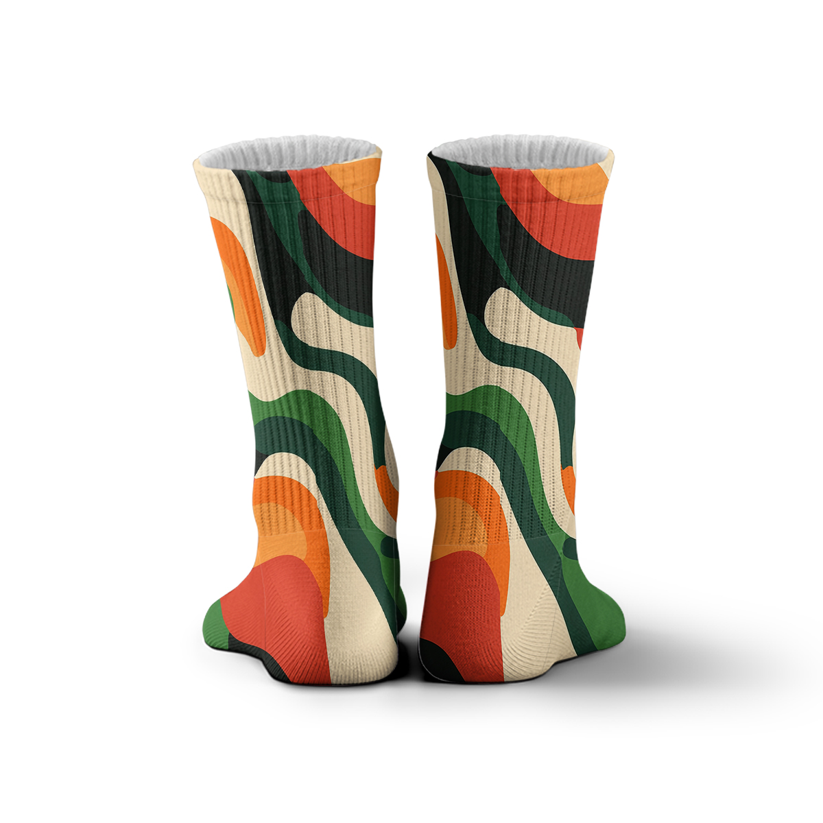 Colorful Abstract Wave - Pattern Unisex Tube Designer Socks C085