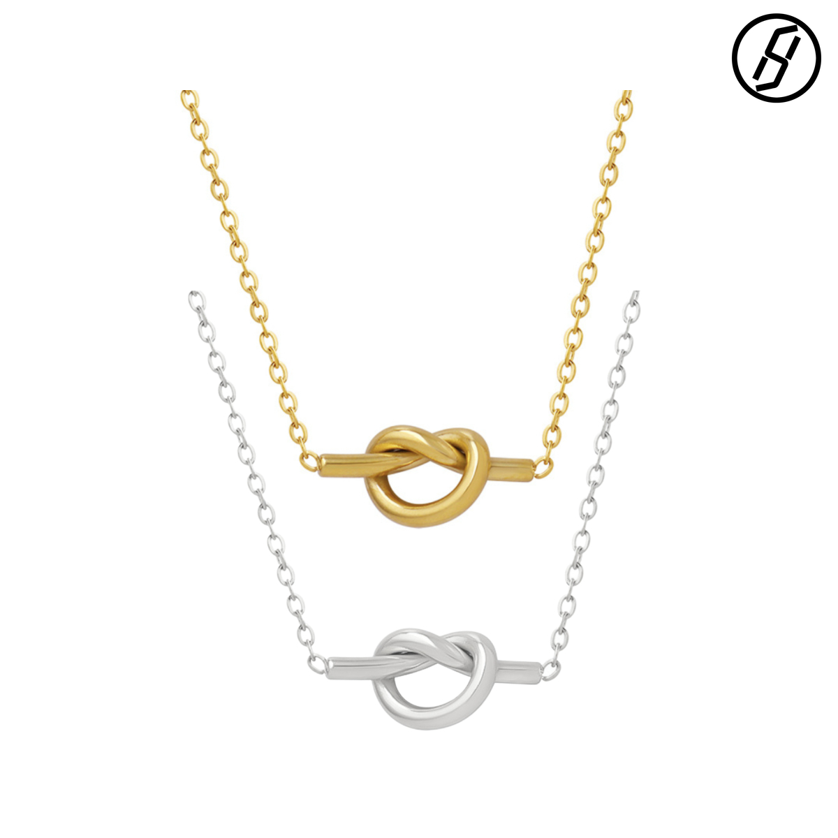 Korean Series Small Crowd Sweetheart Knot Heart Heart Pendant Tie Necklace Titanium Plated 18K Gold Popular Clavicle Chain Designer Jewelry Women Neck