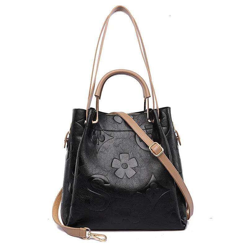 Hot Selling New Bucket Bag, High-End Fashionable Emed Handbag, Large Capacity Mother And Child Shoulder Bag