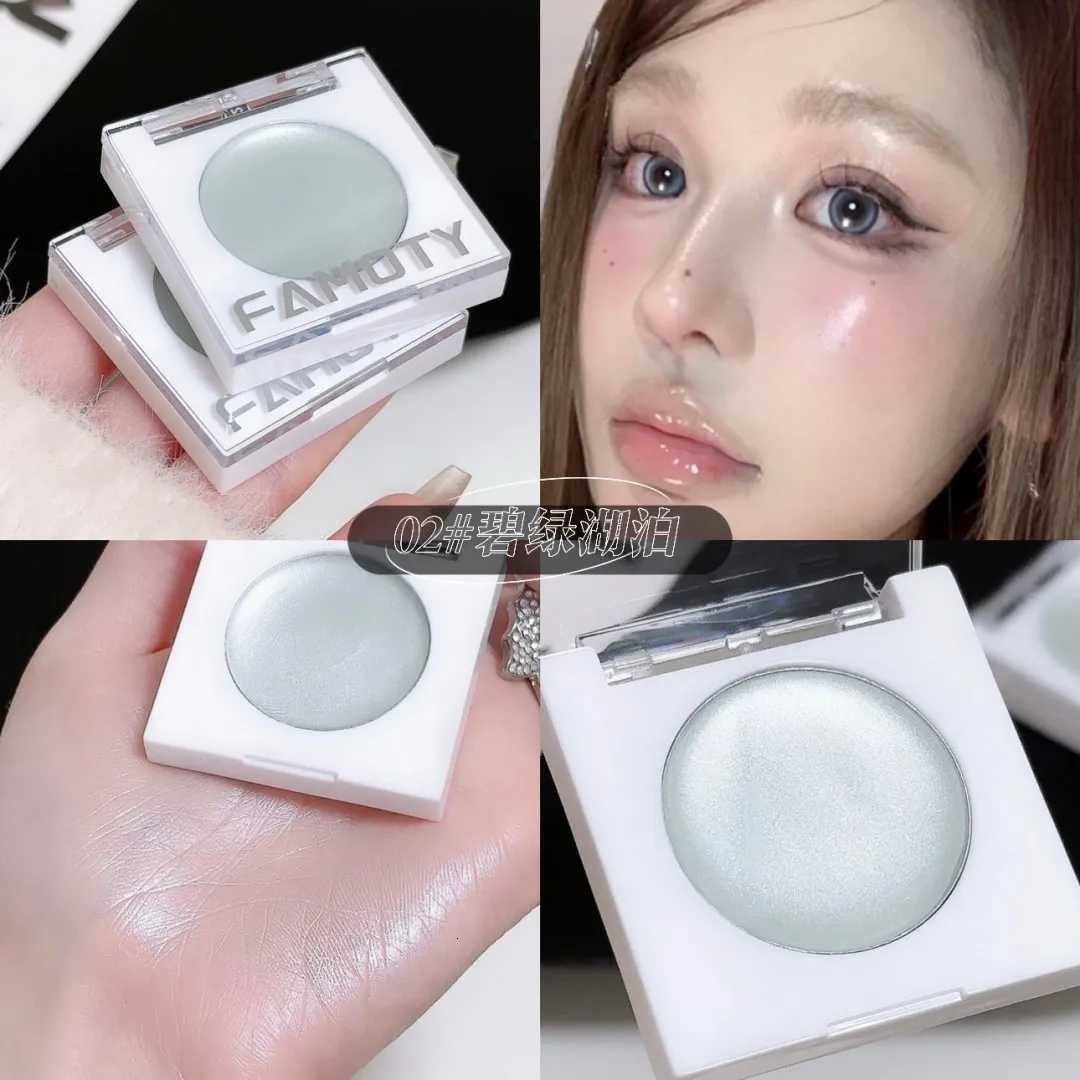 Famoty Single Color Highlighter Cream - White l Eyeshadow Shimmer Iridescent Glitter for Inner Corner Highlight Dupes foW250722