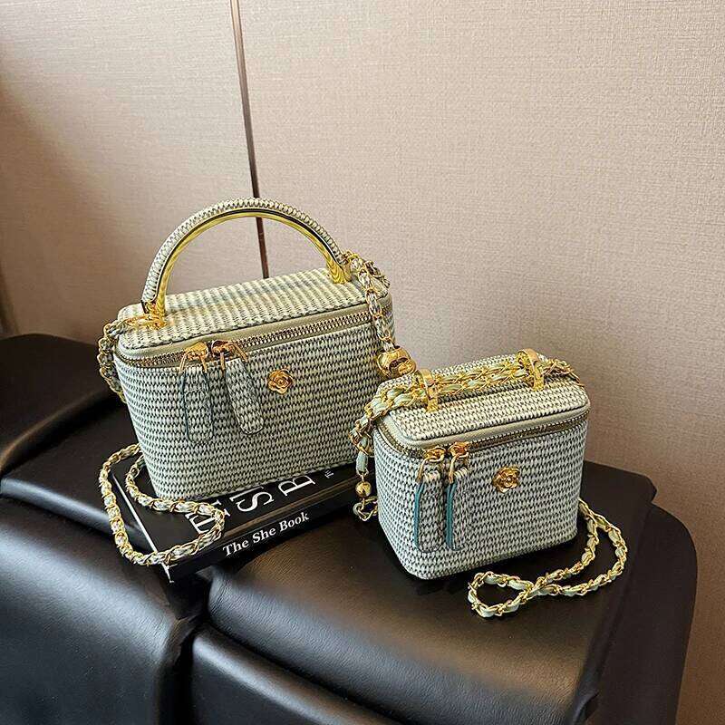 New Fashion Trend Square Pocket Box Shape PU Leather Small Cross Body Purses And Handbag Female Chain Shoulder Bag