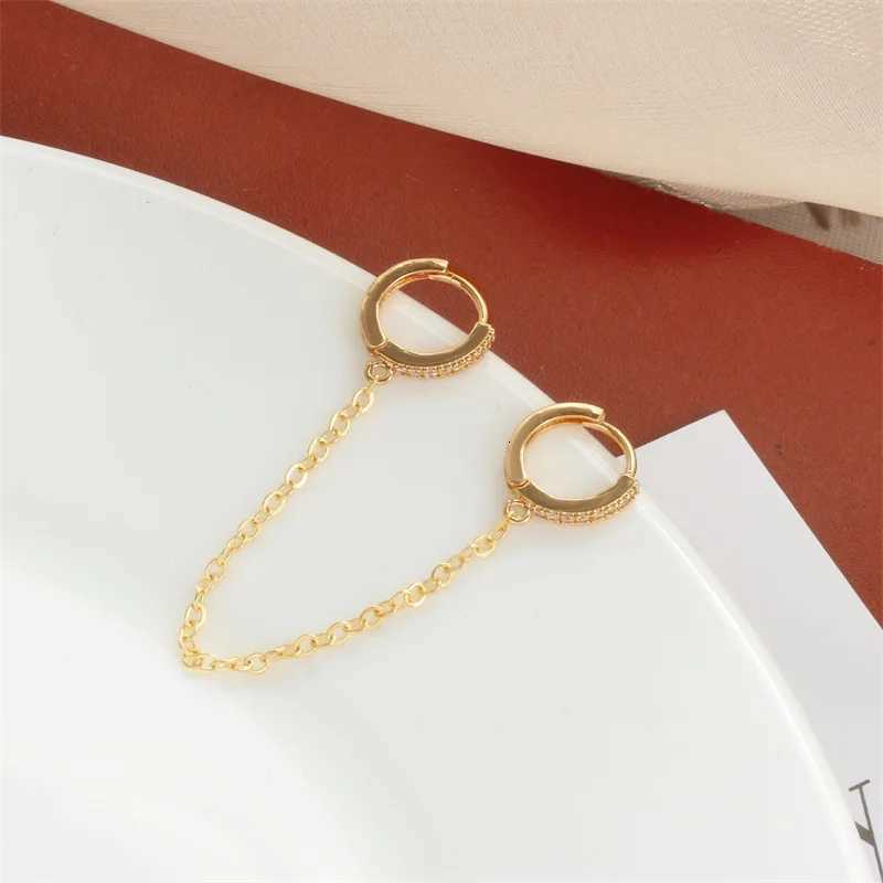 Fashion Round Hoop Earrings For Women Charm Trend Silver Color Chain Tassel Earrings Two Pierced Ears Party Jewelry Wholesale XJ250722