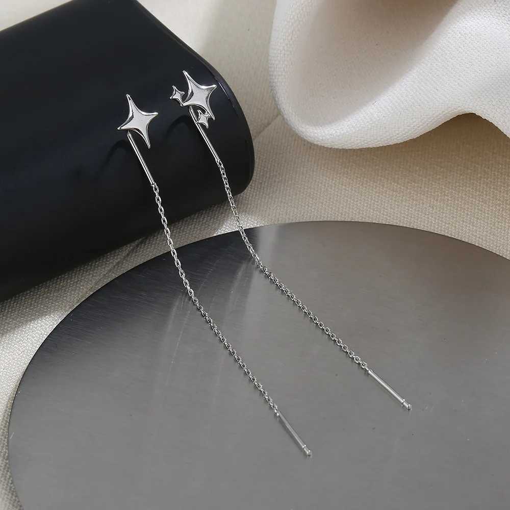 New Korean Star Ear Wire Tassel Thread Chain Climb Star Pendants Drop Earrings Womens Straight Hanging Earrings Jewelry Gifts XJ250722