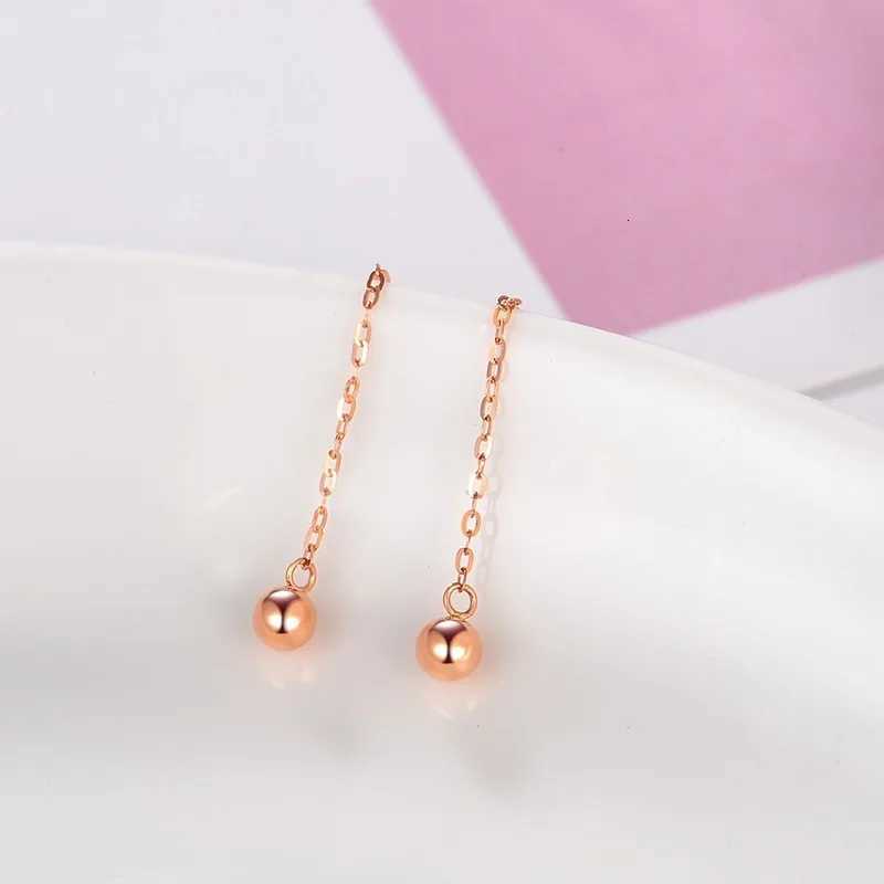 1 Pair Stainless Steel Round Ball Square Ear Wire Earrings For Women Anti-allergic Small Thin Chain Ear Pins Simple Jewelry XJ250722