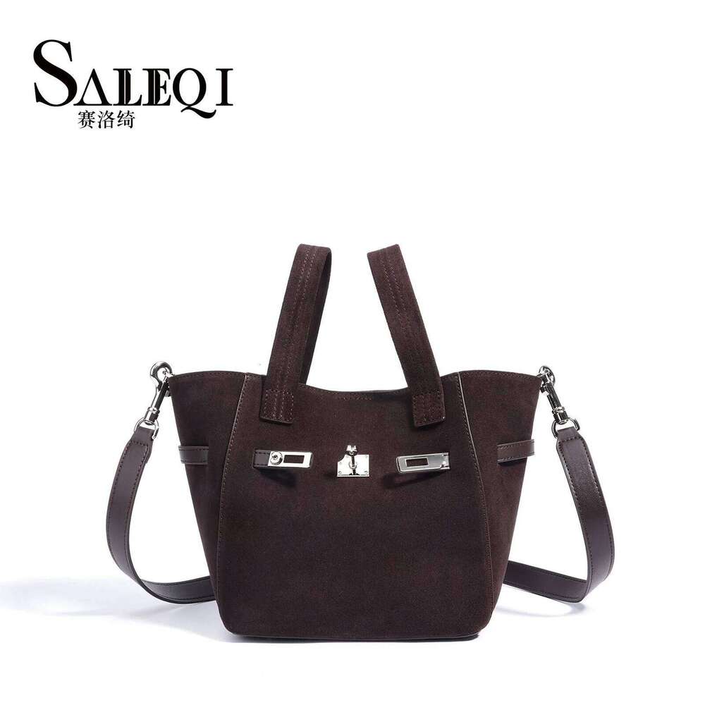 Fashion Designer Basket Bucket Tote Matte Suede Cow Leather Female Shoulder Crossbody Bags New in Handbag Genuine Grade