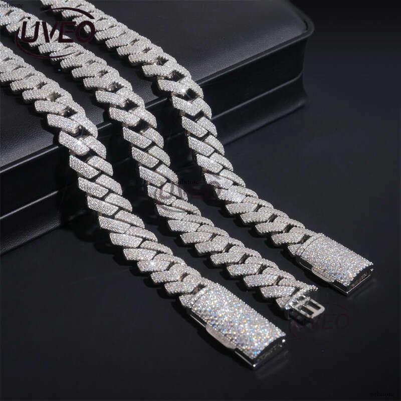 Jewelry 925 Iced Out Gold Sterling Silver VVS Moissanite Cuban Ring Hip Hop Pass Diamond Tester Pendant Cuban Link Chains Women High Quality Mens Gift