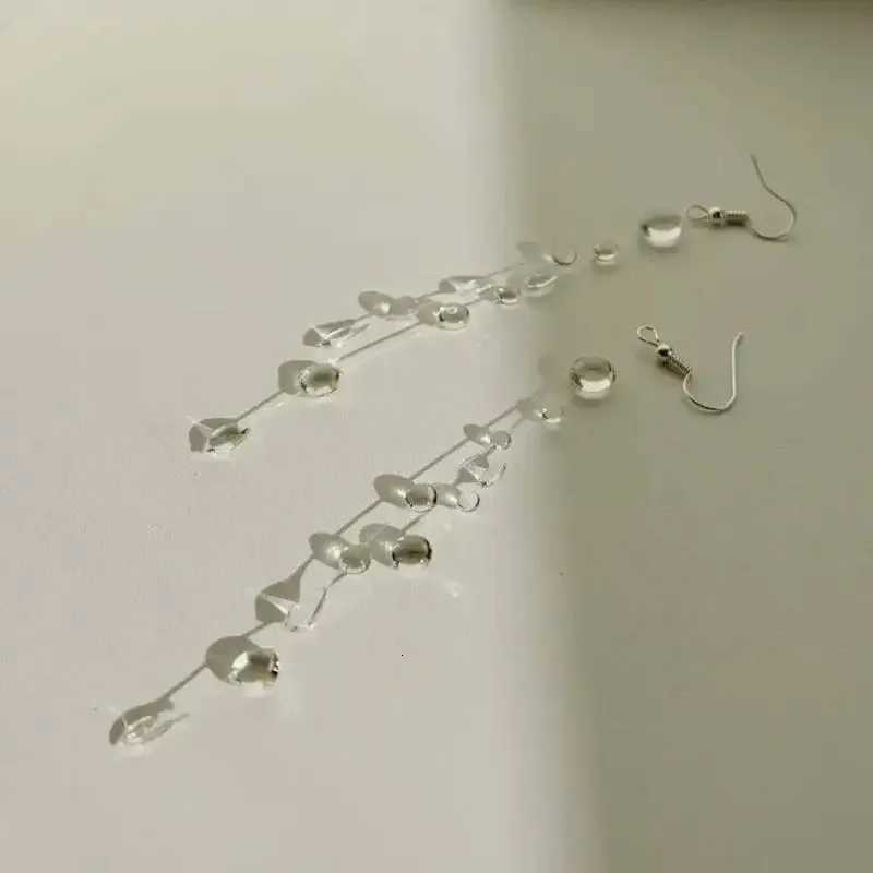 Handmade Water Drop Earrings Necklace for Women Fashion Transparent Crystal Bead Long Tassel Earrings Wedding Party Jewelry Gift XJ250722