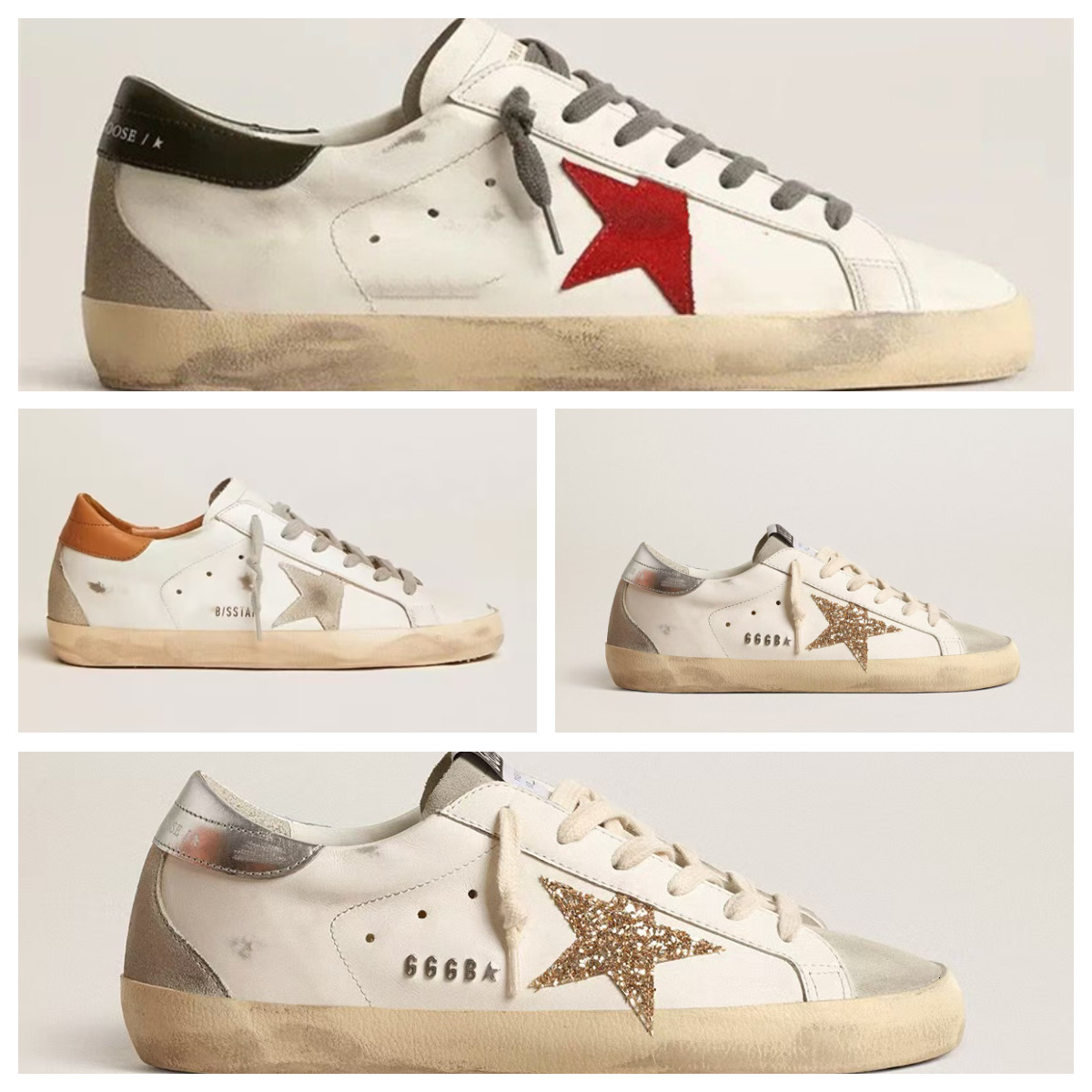 Ball star designer Loafers Sneakers Super-star S Shoes Leather Italy Dirty Old Shoe Brand Women Men Black White Ball Casual Star Trainers AA4