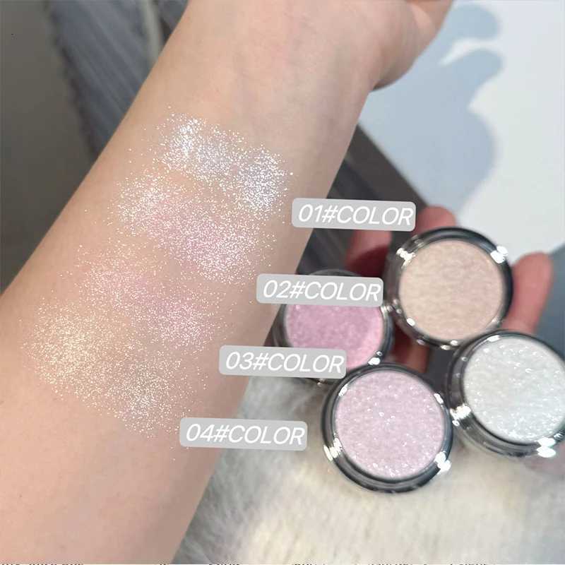 Moonlight White Glitter Highlighter Contour Palette Cute Shaped High Gloss Champagne Shimmer Makeup Brightening Highlight W250722