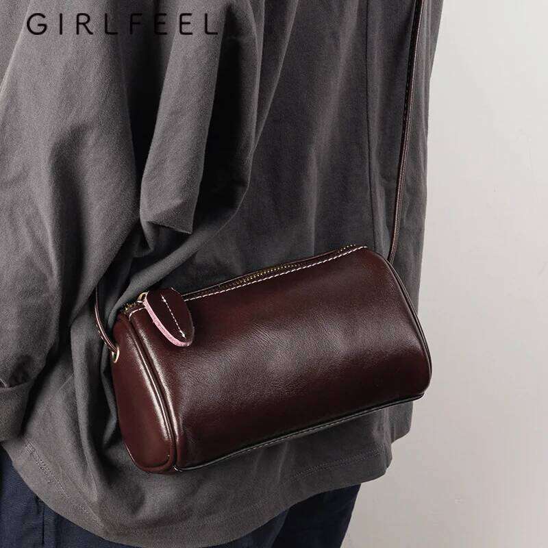 Genuine Leather Women Spring Summer Crossbody High Grade Textured Niche Pillow Mini Bag Shoulder Bags 5.