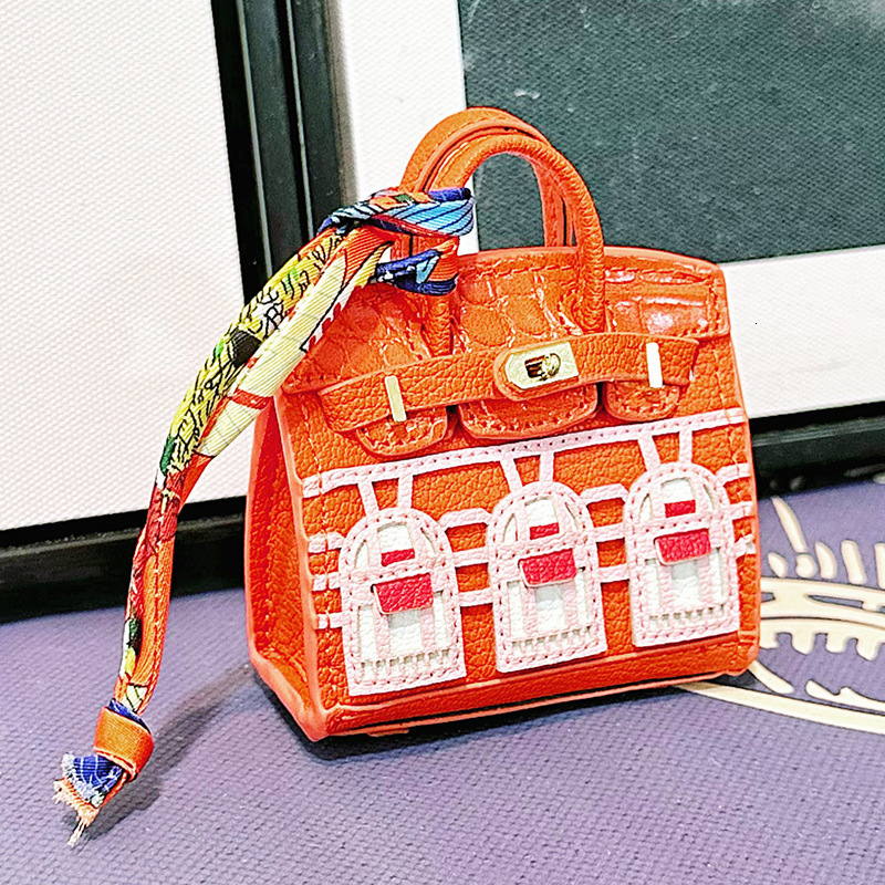 Mini bag small house decoration cute and creative small window car key keychain decoration headphone bag red envelope 250722