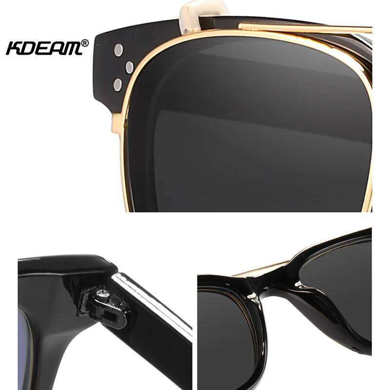 KDEAM Streamlined Designer Clip On Women Men Sunglasses Polarized Detachable UV400 Sunglass Customizable Myopia Glasses KD127