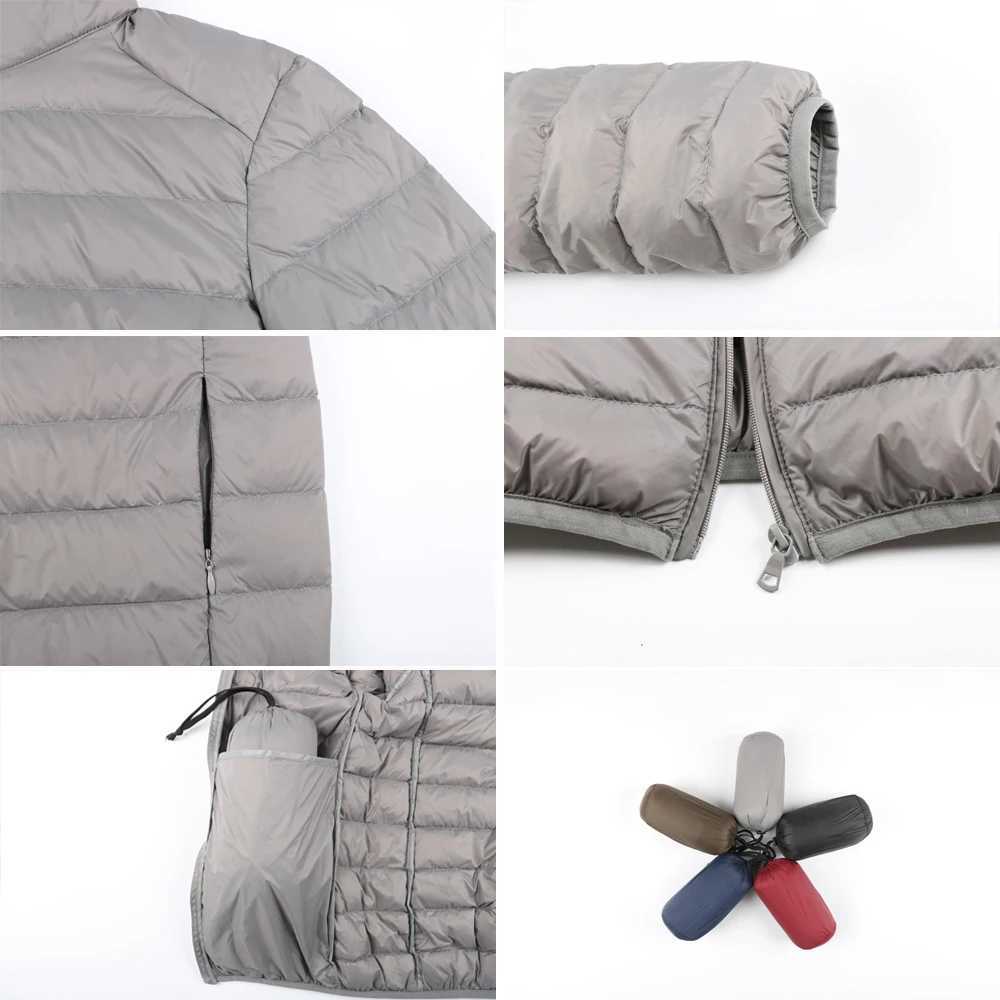 Matt Fabric Ultra Light Down Jacket Men Winter Mens Down Jacket Windbreaker Feather Jacket Men Lightweight Portable Warm Coat W250722