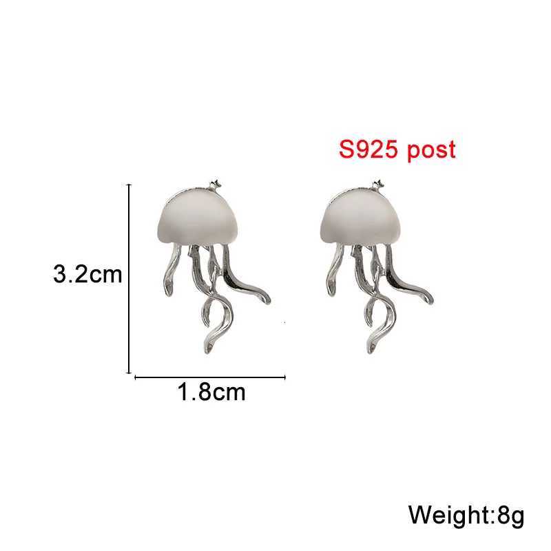 New Fashion Jellyfish Dangle Earrings for Women Translucent Frosted Animal Female Drop Earrings Silver Color Tassel Pendants XJ250722