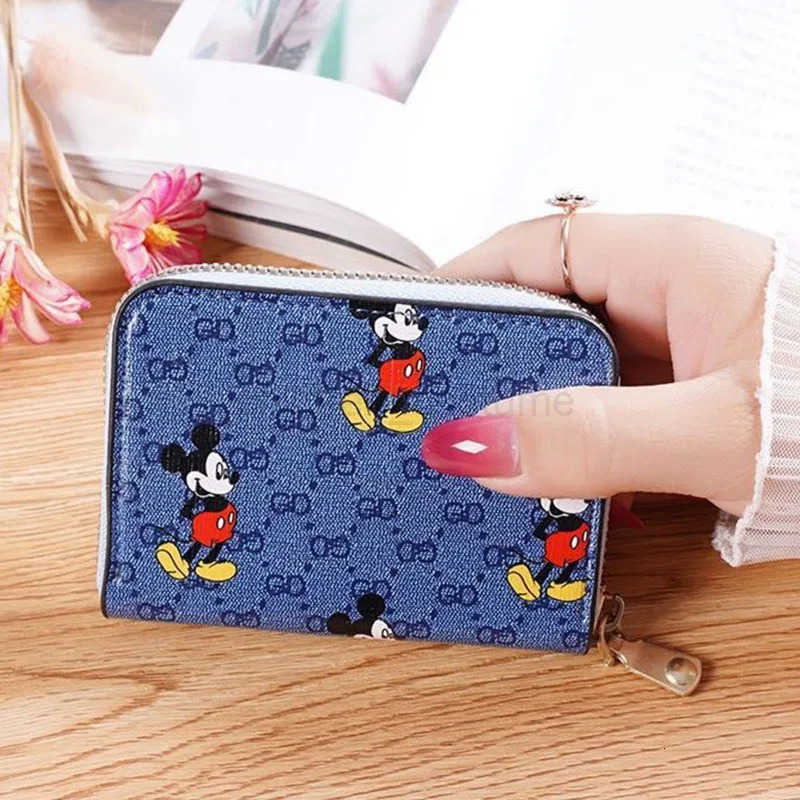 Disney Mickey Mouse Card Bag Wallets Zipper Women Cartoon Fashion Coin Purse Girls Clutch Luxury Credit ID Card Holder 11 Bits W250722