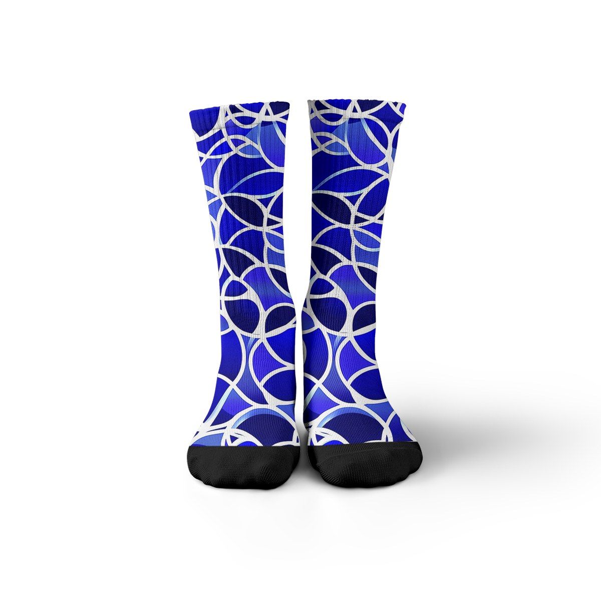 Blue Geometric Vine - Pattern Unisex Tube Designer Socks C083