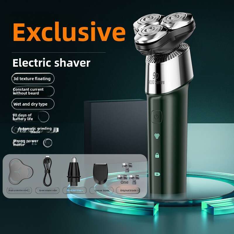 Electric Shaver for Men, Rechargeable Rotary Head, Washable Multi-Function Beard Trimmer, Ultra-Clean Razor
