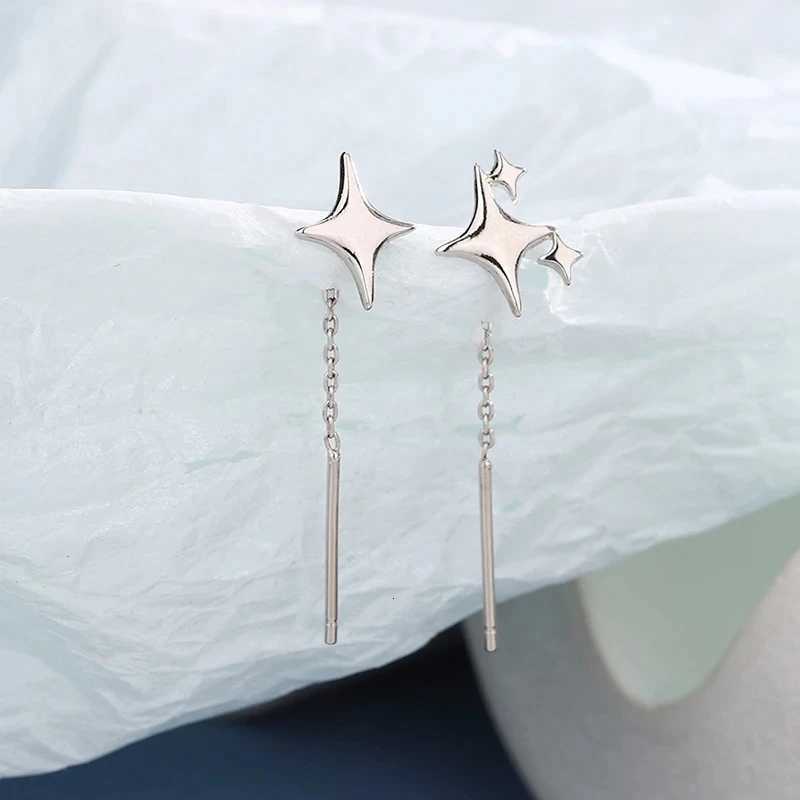 New Korean Star Ear Wire Tassel Thread Chain Climb Star Pendants Drop Earrings Womens Straight Hanging Earrings Jewelry XJ250722
