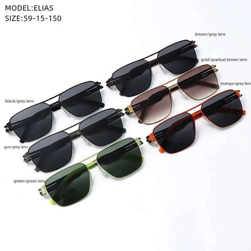 ELIAS-1 Germany Design Sunglasses Men Ultralight Stainless Biological Steel Classic Sunglass Women Outdoor Driving Sun Glasses