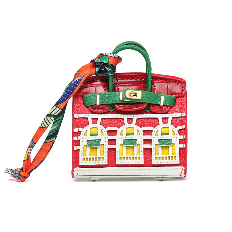 Mini bag small house decoration cute and creative small window car key keychain decoration headphone bag red envelope 250722
