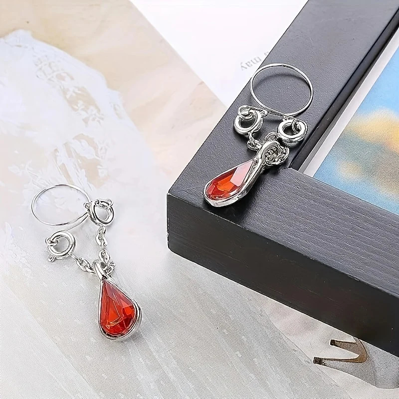 4 Pairs Non Piercing Nipple Rings Water Drop Heart Shaped Dangle Nipple Clips 250722