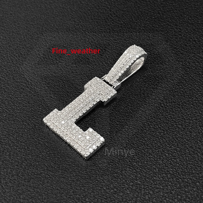 Custom Hiphop Moissanite Letter Name Pendant Iced Out Charm Luxury Moissanite Pendant