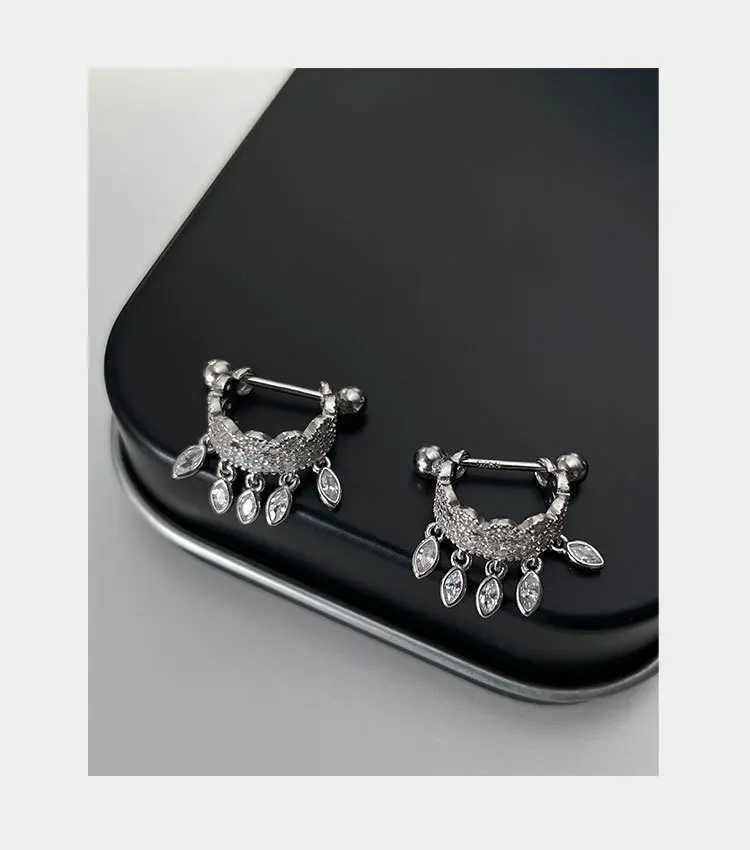 1pcs New Style Stainless Steel Ear Piercing Stud Earrings for Women Hollow Tassel Cartilage Helix Screw Back Earring XJ250722