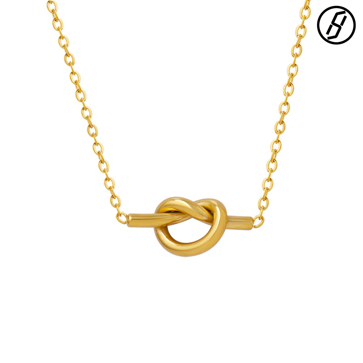 Korean Series Small Crowd Sweetheart Knot Heart Heart Pendant Tie Necklace Titanium Plated 18K Gold Popular Clavicle Chain Designer Jewelry Women Neck