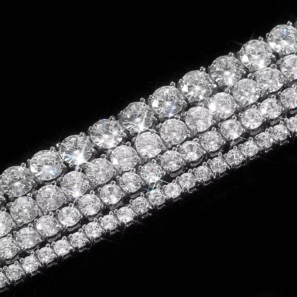 Fast Delivery High Quality Moissanite Tennis Chain 2mm 3mm 4mm 5mm 6.5mm Shining Brightly D VVS Moissanite Women Men Necklace