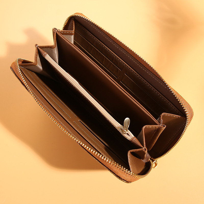 Alligator Head Puller Long Zipper Wallet for Women - Large Capacity Phone Clutch Purse with Multi-Compartment Design