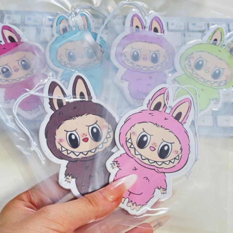6 Colors Labubu Fragrance Film Cartoon Car Aromatherapy Incense Tablet Schoolbags Pendant Rearview Mirror Pendants Decorative