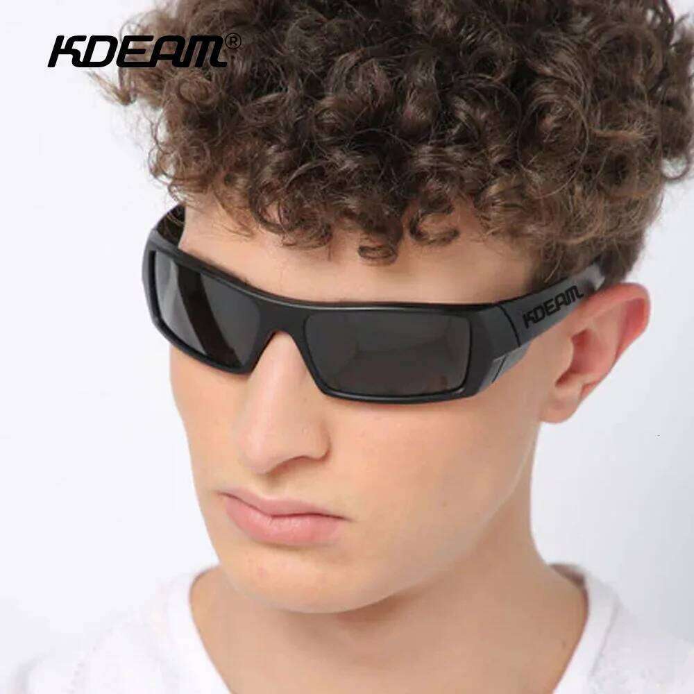 KDEAM Military Fans Rectangular Sunglasses for Men Cycling Sports Polarized Sun Glasses Women Colorful Fishing Driving Goggles