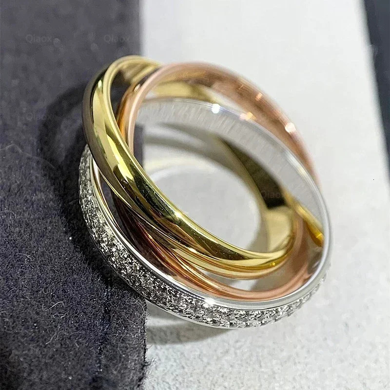 selling classic 925 sterling silver three-ring ring Ladies personality fashion trend jewelry couples gift 250721