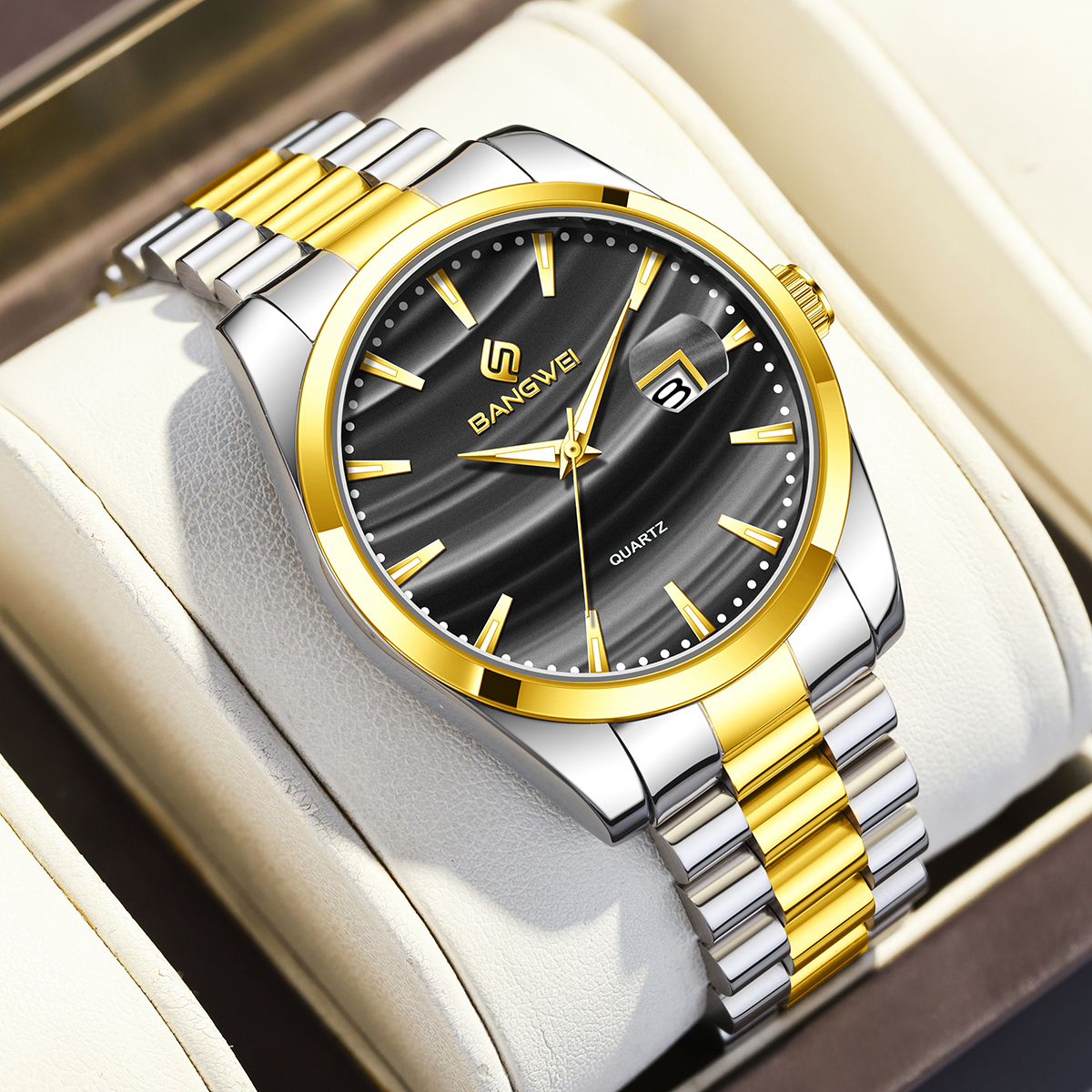 LIGE men's watch stainless steel strap fashionable luminous fashion analog quartz watch men's waterproof casual watch Business watch