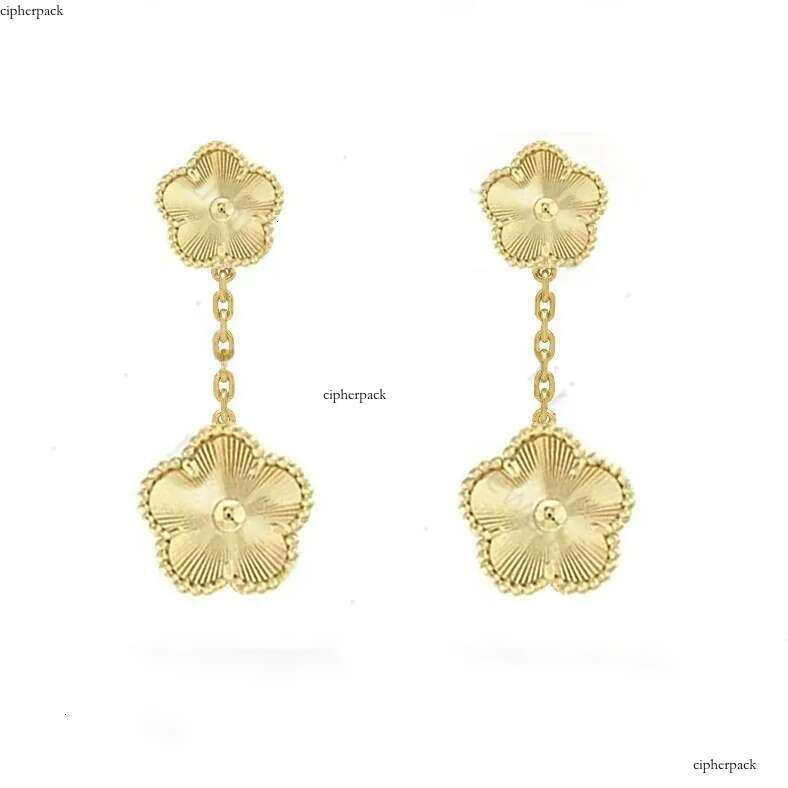 gold clover quality designer jewerly stud sterg sier jewelry high end gift woman earring