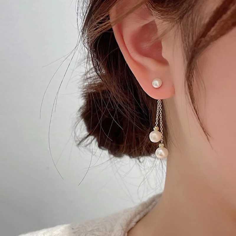 Fashion Korean Pearl Earrings for Women Pearl Tassel Drop Earrings Temperament Long Earrings Wedding Party Jewelry XJ250722