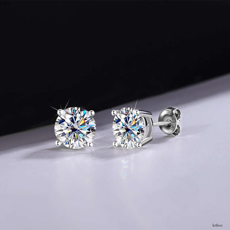 stud designer for women men solid sterg sier pass dia tester with certificate VVS1 D color moissanite earrings jewelry woman gift