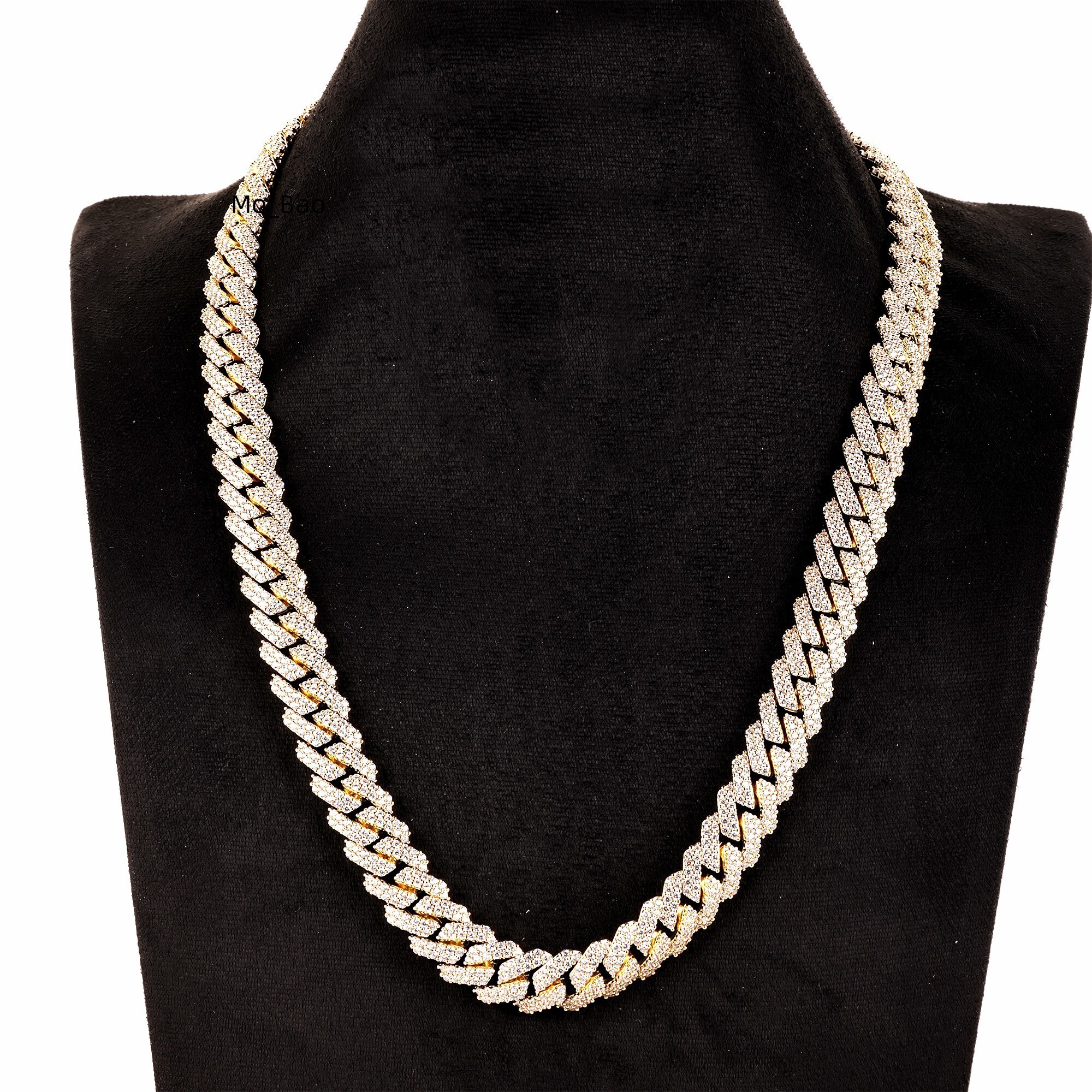 High Quality Mens Silver Moissanite Cuban Chain Hip Hop Iced Jewelry Chunky Statement Necklace