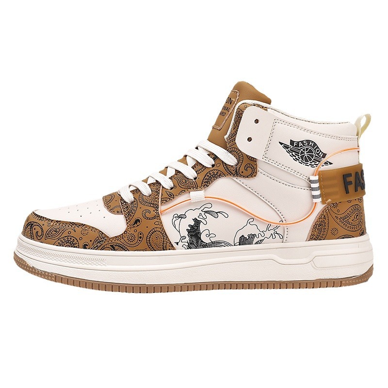 Sports shoes men autumn and winter high top leather casual shoes fashion leisure sports shoes sneakers men 2025s hot