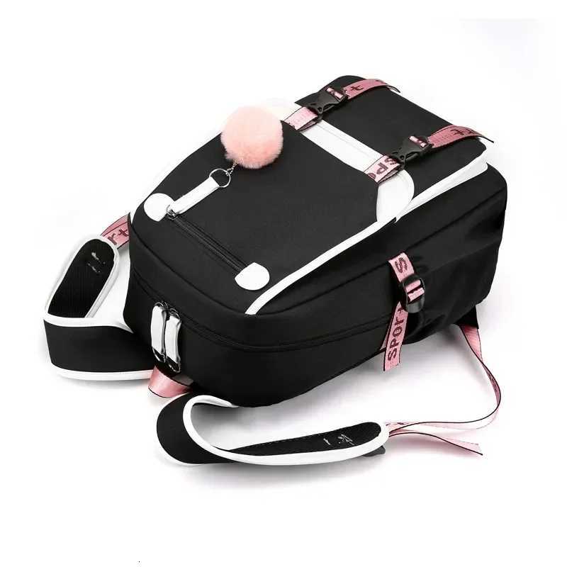 Korean Style High School Backpack for Teenage Girls Fi Black White Student Girls Backpack Schoolbag Cute Book Bag Y250722