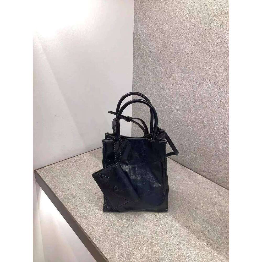 Folded Pure Color Sier Handbag Faionable Small Square Crossbody Paper Sli Trendy Tote Bag for Women