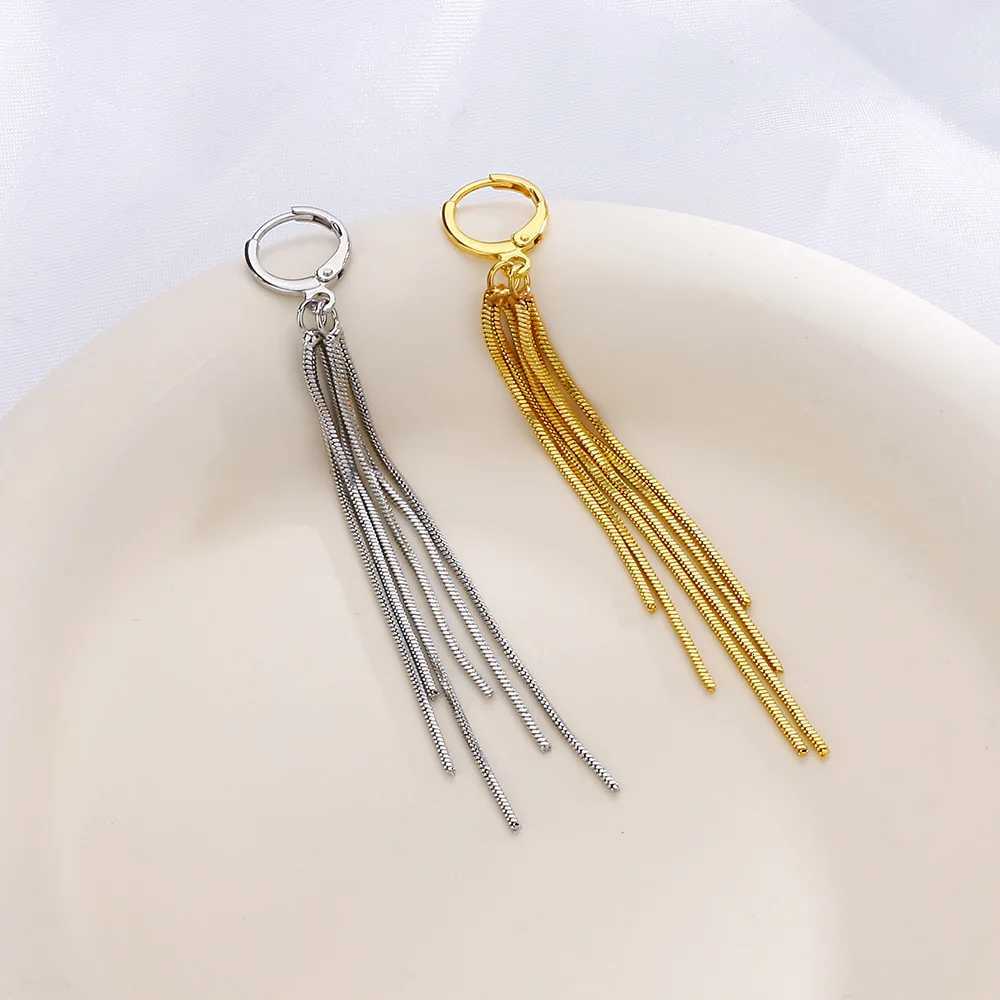 Fashion Long Tassel Earrings for Women Gold Silver Color Simple Geometric Unique Korean Earrings Wedding Jewelry Accessories XJ250722