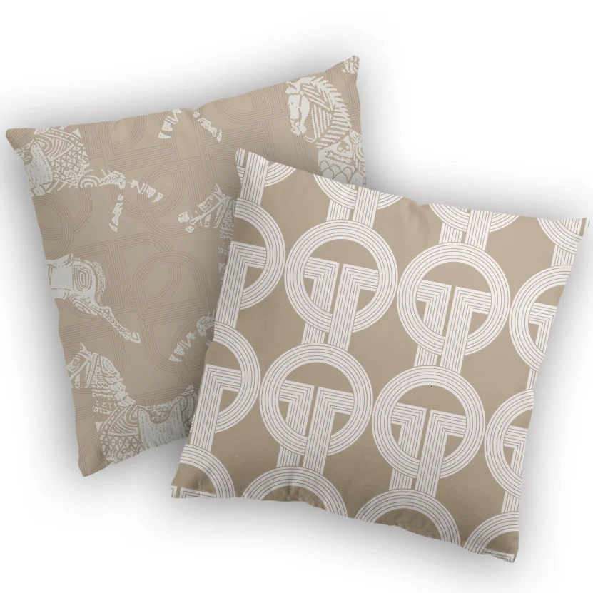 Luxury Retro Pillowcase Wood Color Home Fabric Sofa Pillowcase Double-sided Pattern Soft Short Plush Printed Cushion Cover 250722