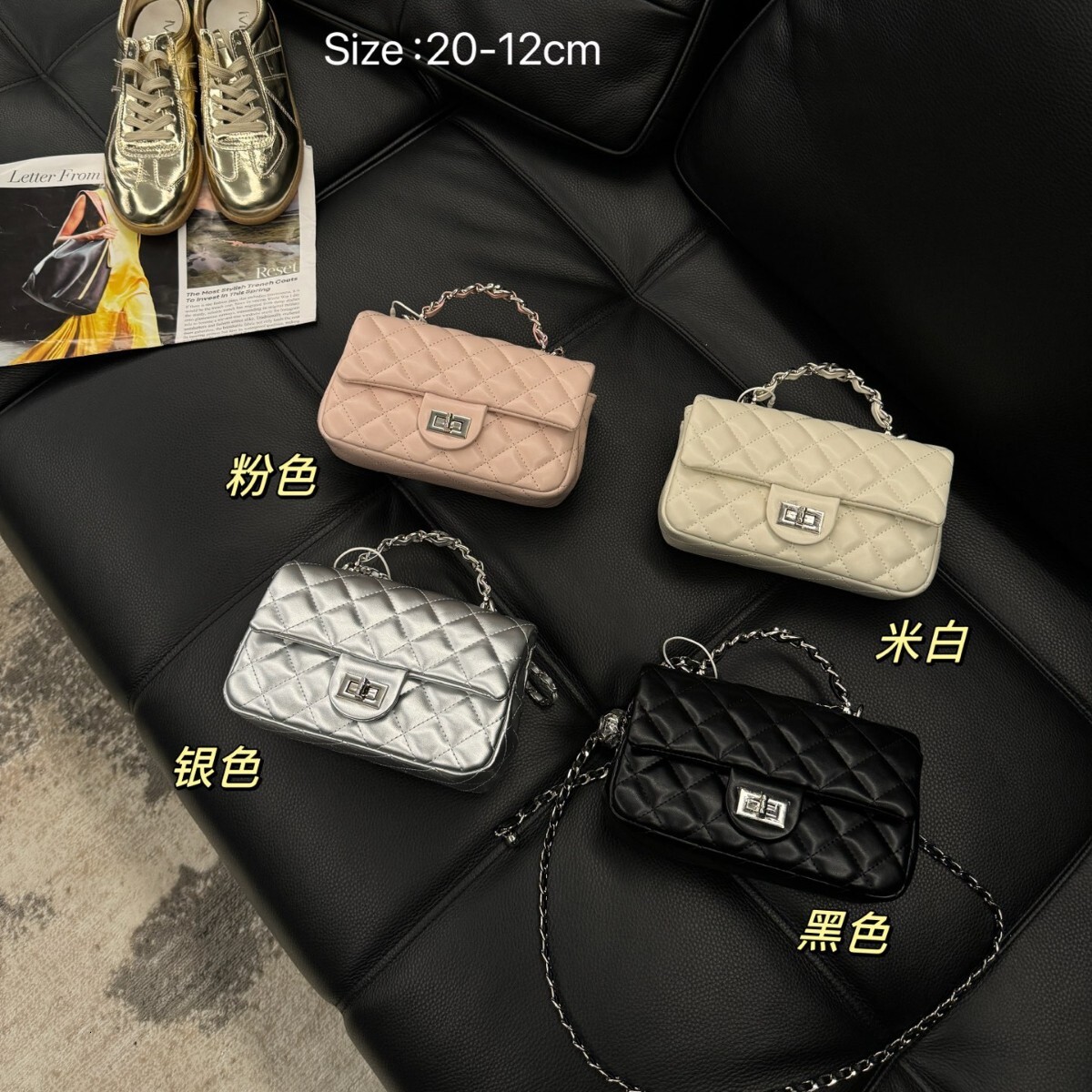 Free shipping designer bag 2025 Wind Lingge Lock Buckle Handbag Small Square Bag For Women Summer New Exquisite Fashionable Chain Shoulder Bag Crossbo