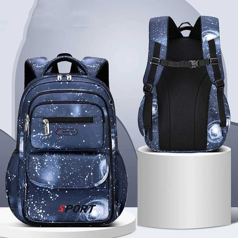 100% Boys School Bag Large Capacity Waterproof Abrasion Resistant Suitable for Grades 1 to 6 Y250722