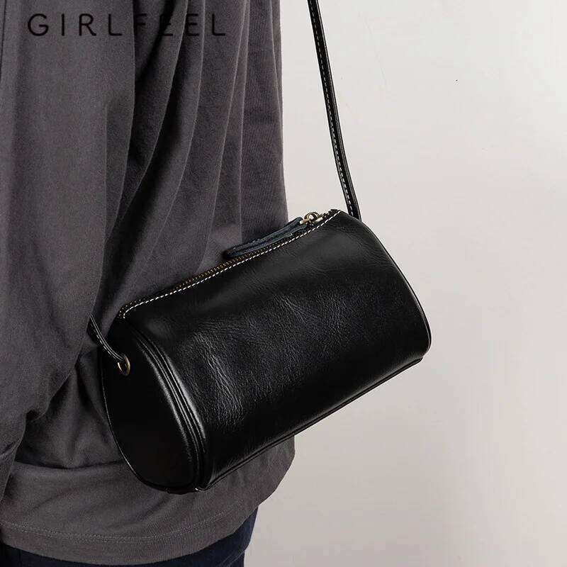 Genuine Leather Women Spring Summer Crossbody High Grade Textured Niche Pillow Mini Bag Shoulder Bags 5.