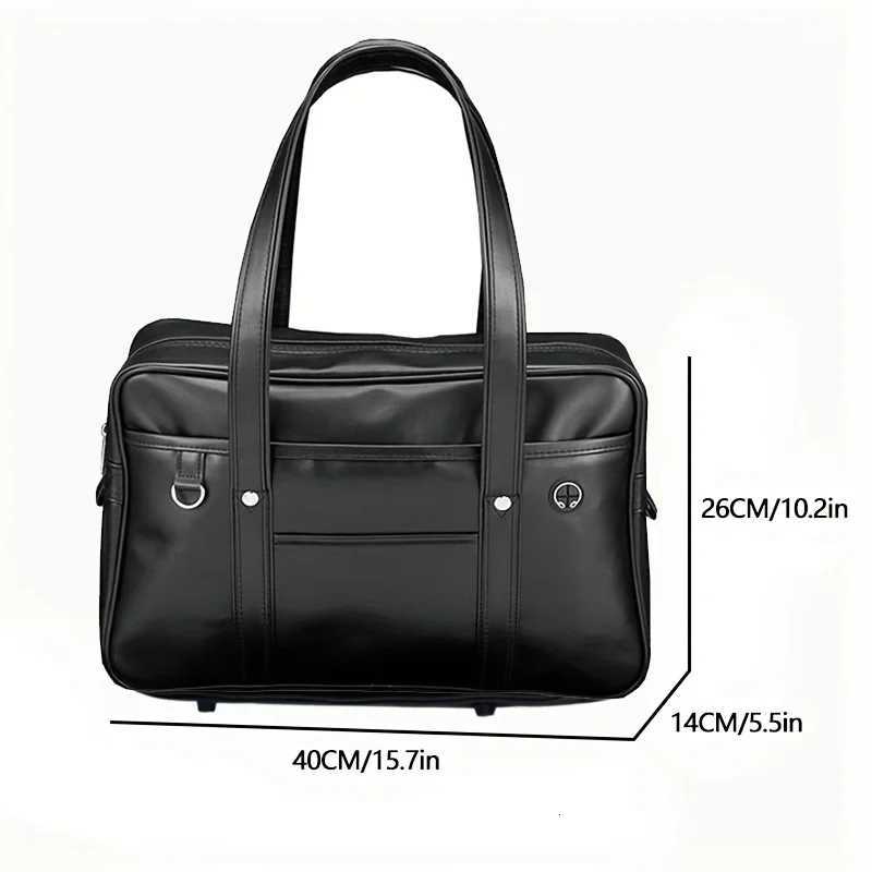 Student JK Handbag Waterproof PU Leather Single Shoulder Uniform Bag for Men and Women Official Document Commuter Backpack Y250722